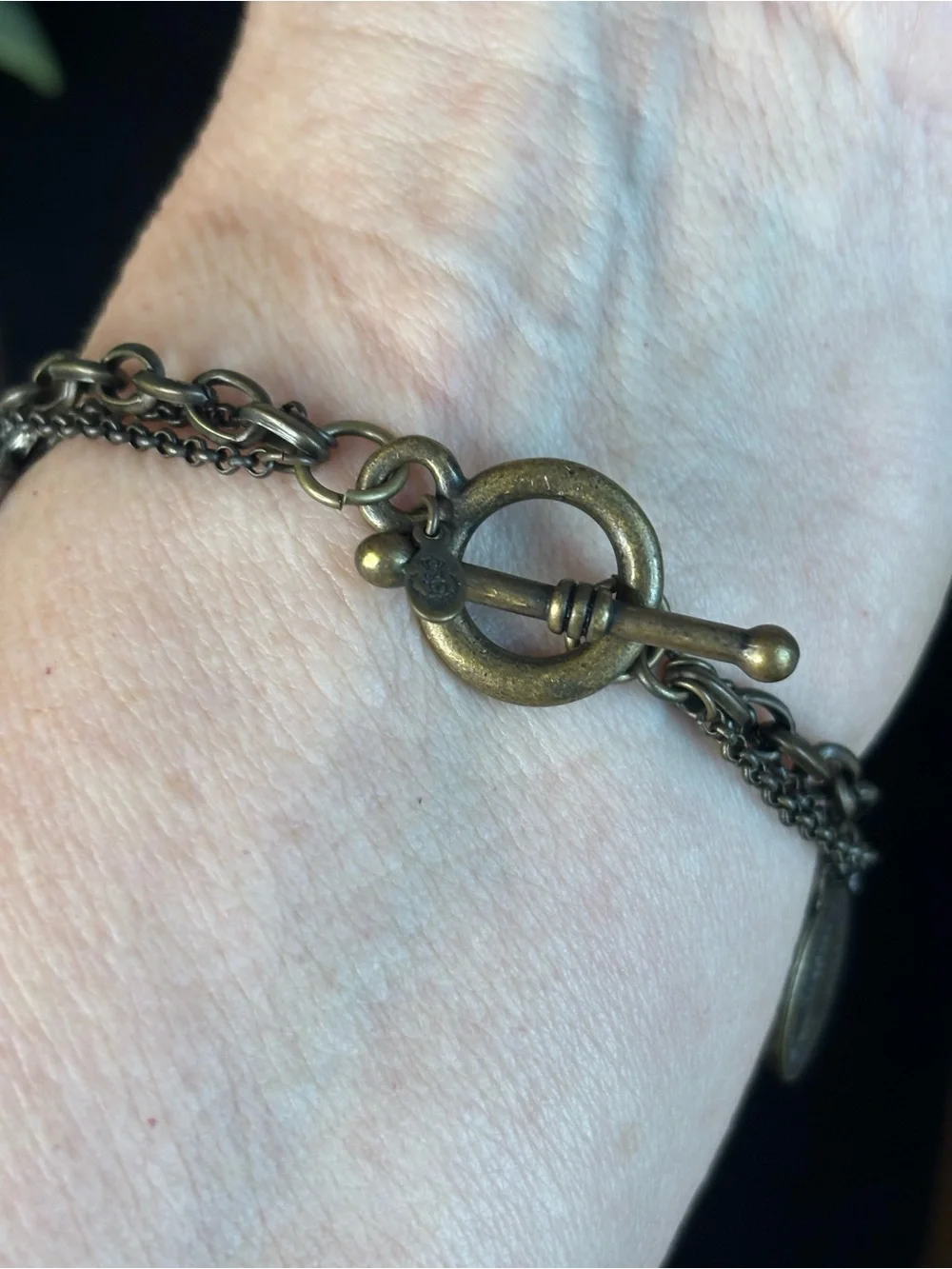 Premier Designs Mixed Brass and Silver Coin Charm Bracelet
